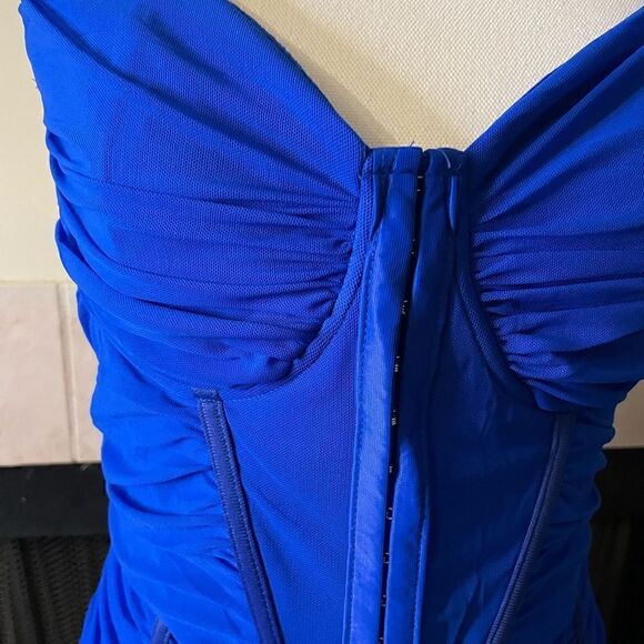NWT Women’s Plus Bodycon Ruched Cocktail Dress Party Formal Royal Blue - Picture 4 of 11